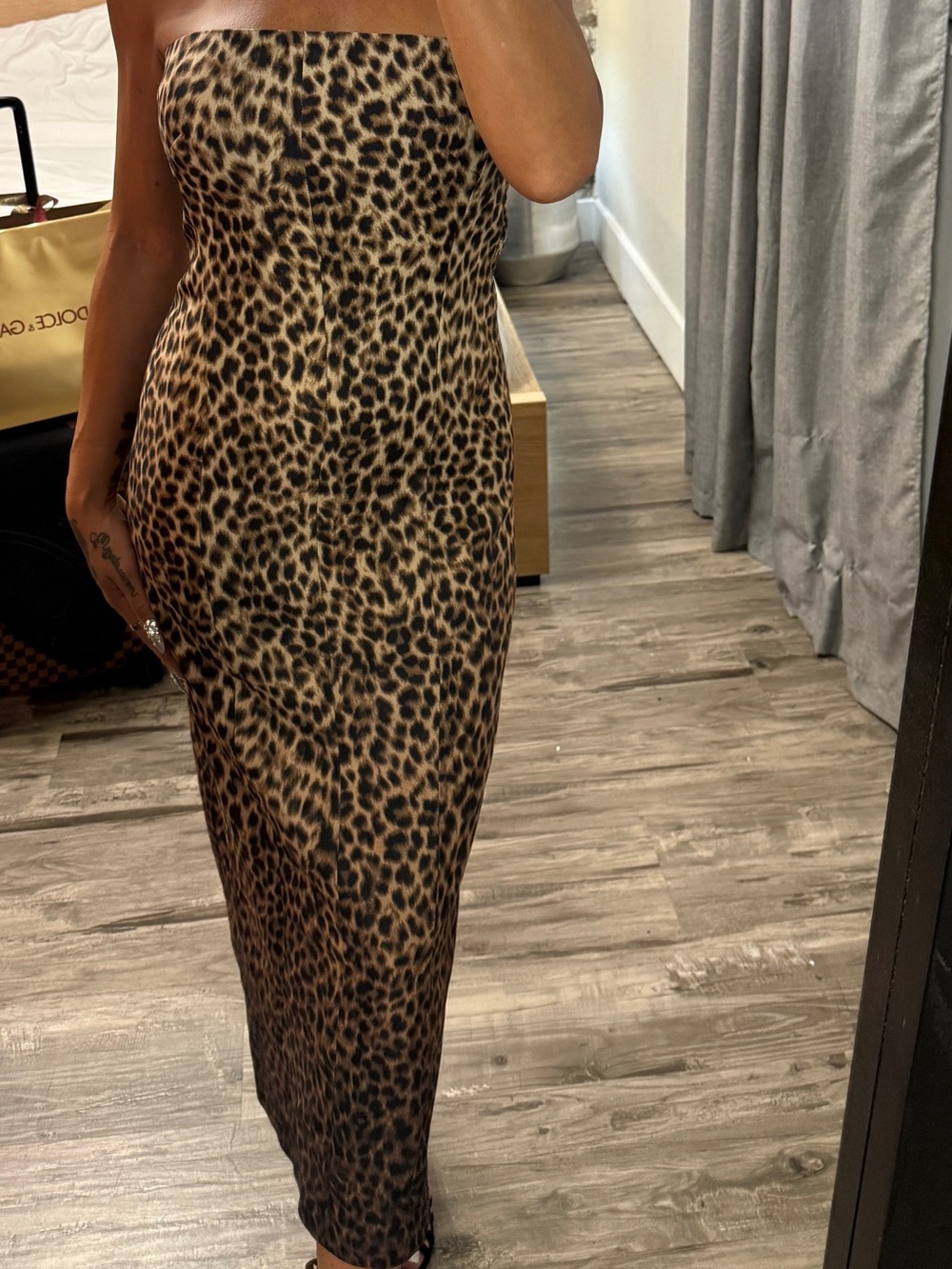 Strapless Leopard Print Maxi Dress - Brown Animal Print Saturday club